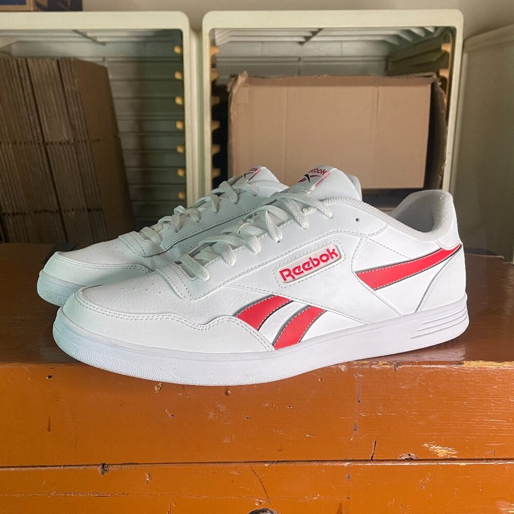REEBOK Court Advance Men's Size 14 Athletic Sneakers Red White Tennis Shoes